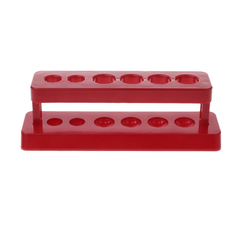 1pcTest Tube Holder 6 Hole Plastic Rack Red Stand Burette Stand Shelf Laboratory Test Tube Rack