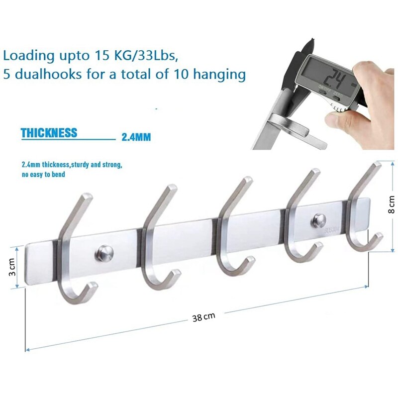 2 Stuks Jas Rekken Voor Muur-Rvs Kapstokken-Zware Jas Haken Wall Mounted-Muur hanger Muur Haken