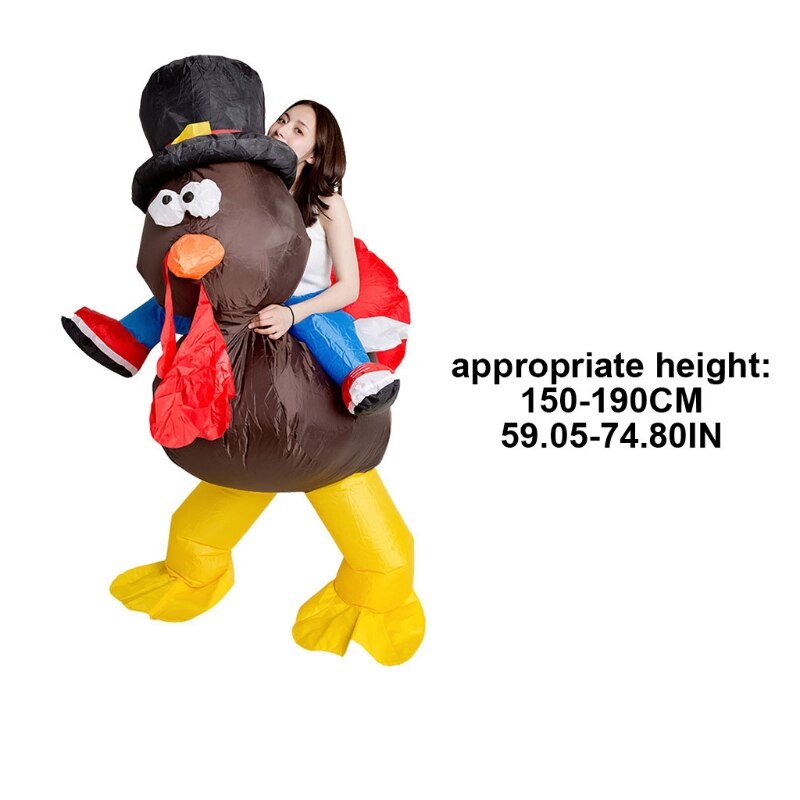 Thanksgiving Turkey Rider Adult Cosplay Inflatable Suit Festive Party Clothing Set Carnival Party Event Funny Costumes Outdoor T