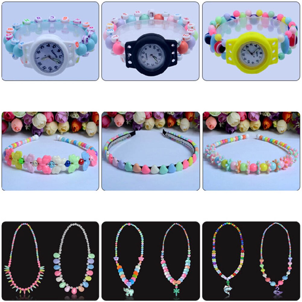 24 Kinds Beads for Girls Toys Kids Bracelet Necklace Jewelry DIY Making Kit