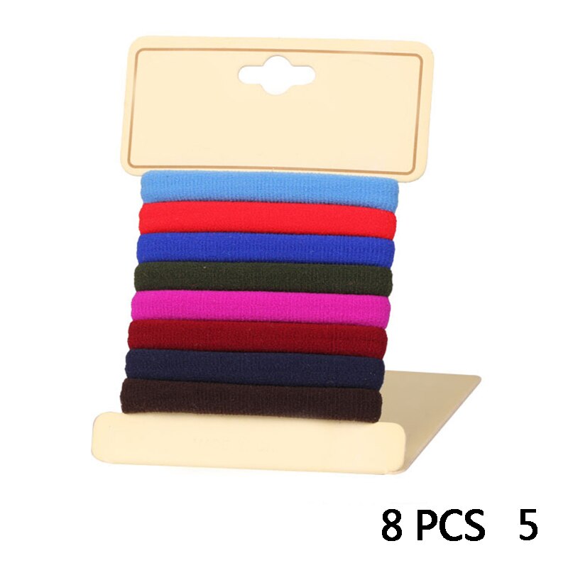 8 Teile/satz Mädchen Elastische Stirnband Haar Band Candy Headwear Haar Seil Kinder Haar Zubehör: 8 PCS  5