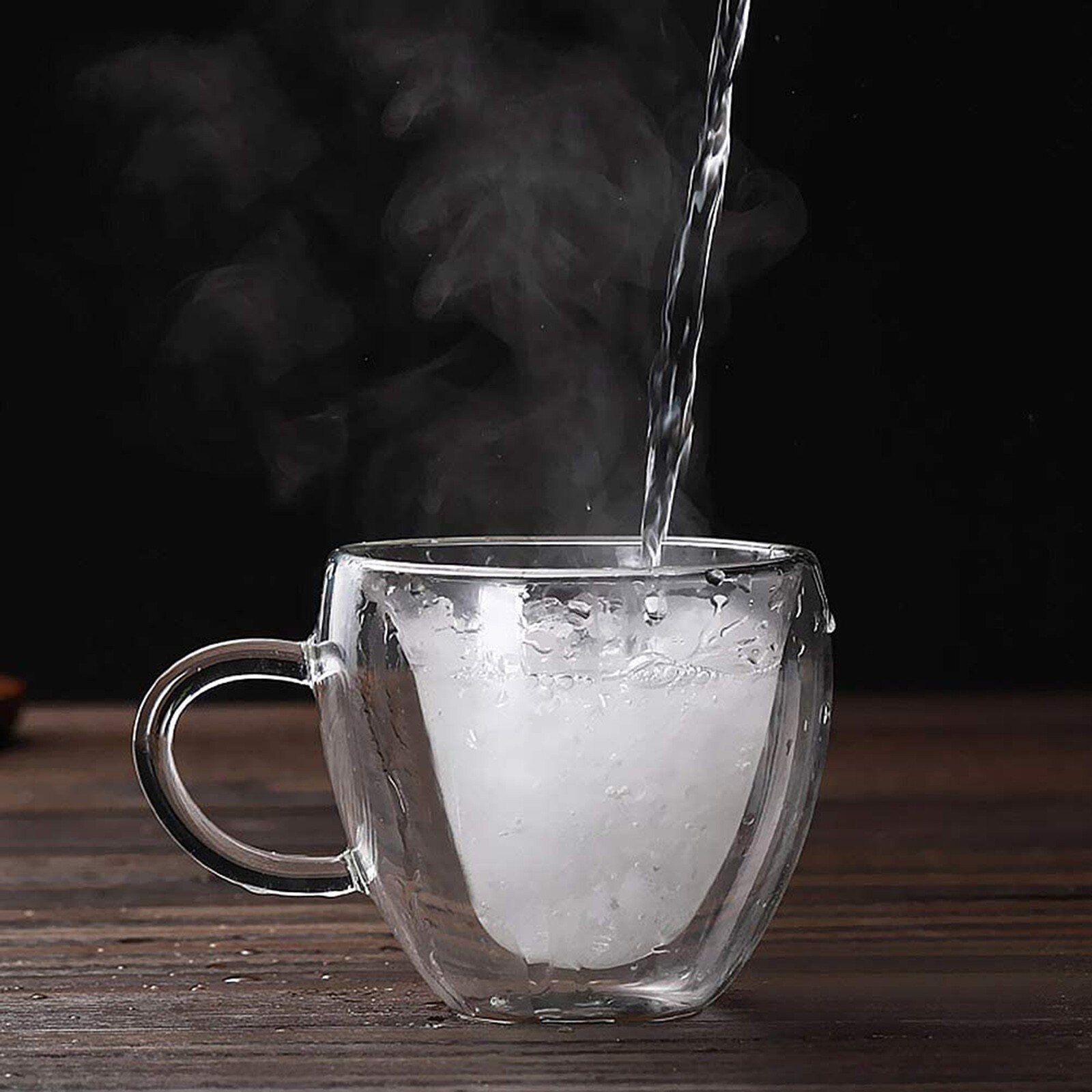 Heart Prevent Scald Cartoon Lovely Double Glass Milk Coffee Cup With Round Mouth Prevent Scald Cartoon Scald Cartoon