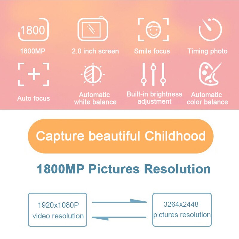 Kinderen Mini Camera 2 "1080P Hd Kind Leuke Cartoon Video-opname Recorder Automatische Fotografie Cam Kids