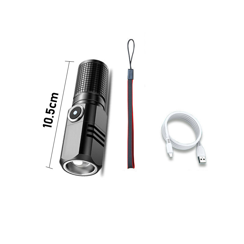Mini linterna Led potente XHP50 de 10000 lúmenes, batería integrada, 3 modos, luz de Flash recargable por Usb, lámpara: Azul