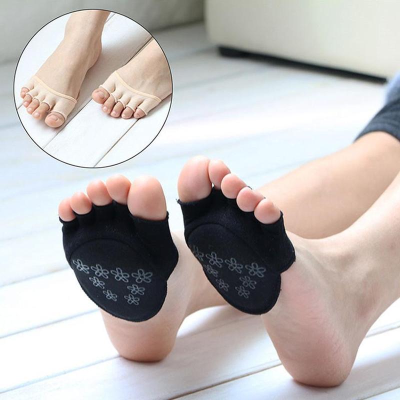 Japanse Half-Palm Vijf-Vinger Sokken Vrouwen Puur Katoen Pa Halve Yard Pad Lijm Verdikte Non-Slip Vingerloze Schuim Half Invi H2M0