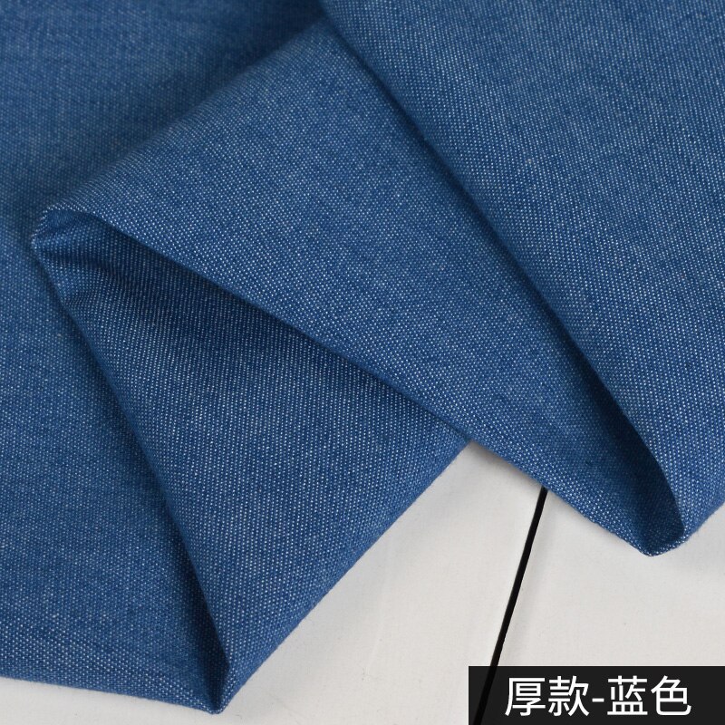 Washed Denim Fabric By The Meter for Sewing Jeans Shirts Clothes Thin Plain Blue Black Cloth Coats Thickened Winter Cotton Soft