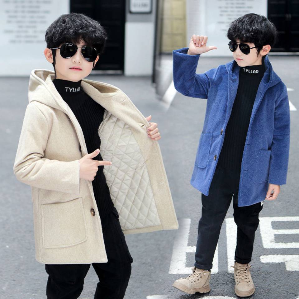 Recém chegados meninos casuais casacos de lã outono inverno criança meninos roupas crianças outwear para a idade 3t 4 5 6 8 10 12 14 anos