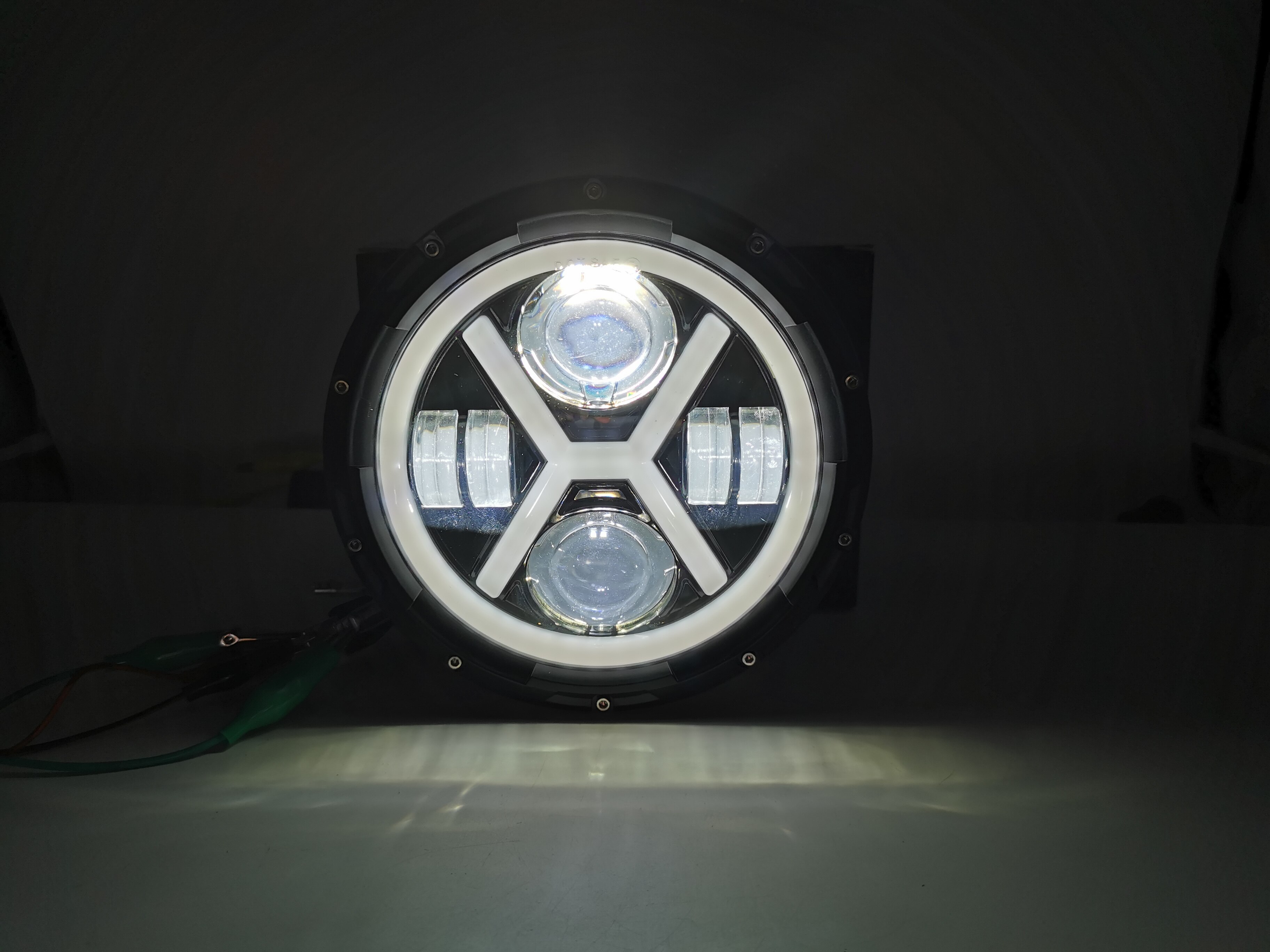 1x 500W 7" LED Headlight Lamps For Land Rover 90/110 Defender 200 300 Tdi Driving Lamp Fog Lights Hi Lo Beam DRL