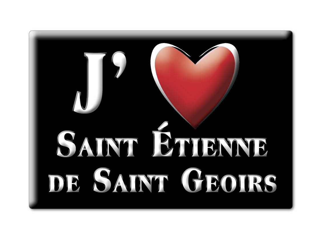 SAINT ÉTIENNE DE SAINT GEOIRS aimant lodestone LORRAINE (38) France aimant frigo SOUVENIR j'aime: Black