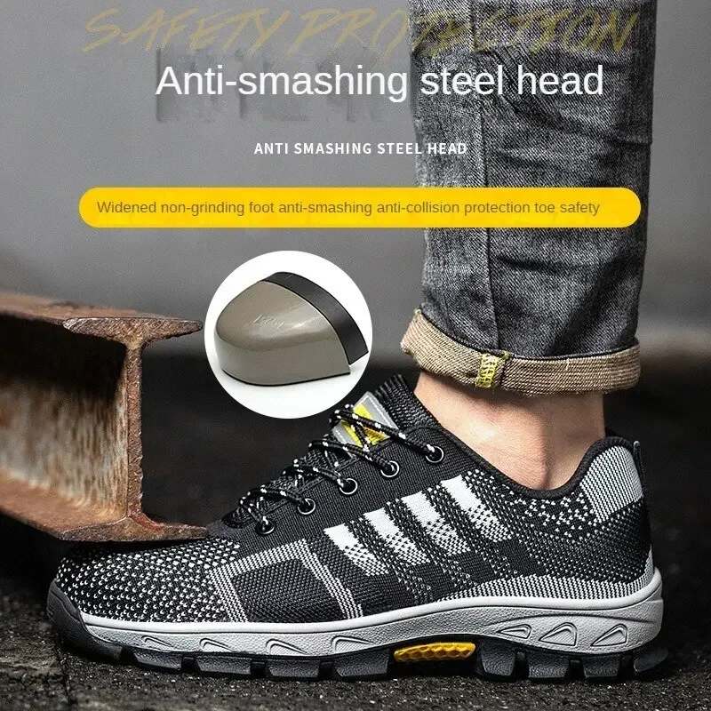 Hochwertige Arbeitssicherheitsschuhe mit Stahlkappe für Herren und Damen, pannensichere Stiefel, rutschfeste Sportschuhe