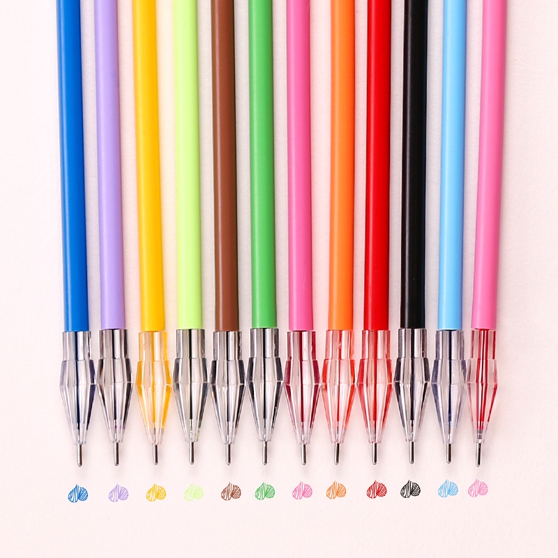 0.5mm 12 Colorful Ballpoint Pen Accessory Set Nibs with Colorful Diamond-shaped Nibs for Smooth Writing