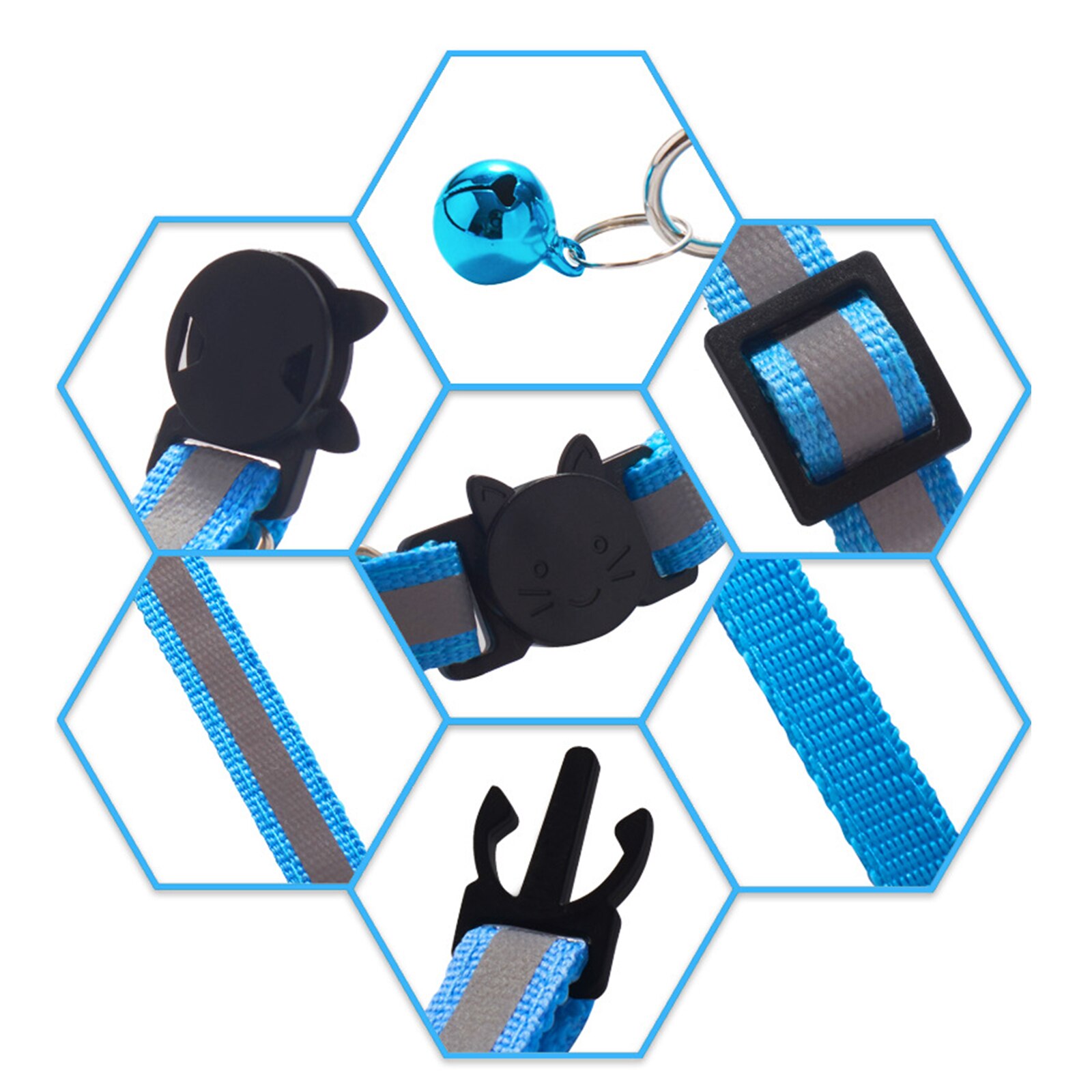 Huisdier Halsband Reflecterende Verstelbare Kat Leash Ketting Bel Halsbanden Voor Katten Puppy Accessoires Gatos Chiens Mascotas Dla Kota