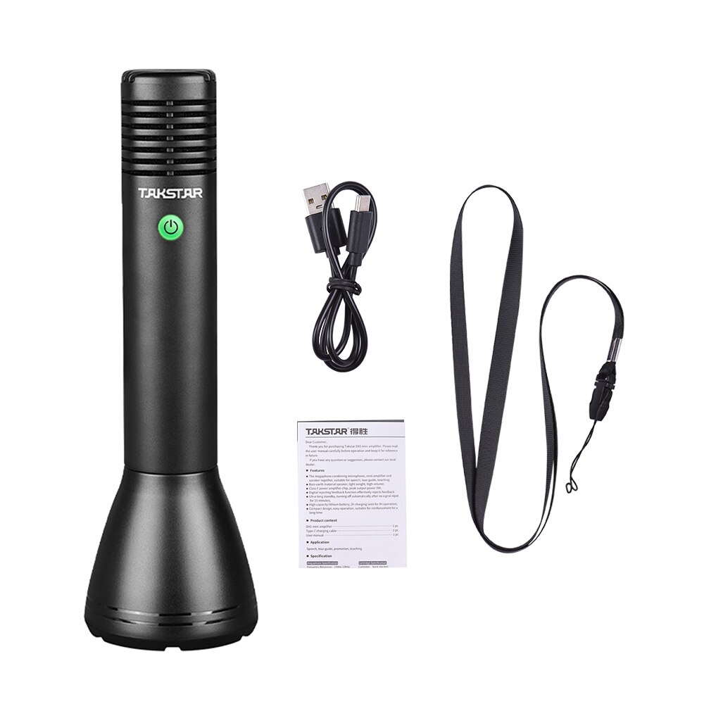 TAKSTAR DA5 Mini Handheld Amplifier 5W Amp Microphone/ Power Amplifer/ Speaker 3-in-1 Built-in Rechargeable Lithium Battery