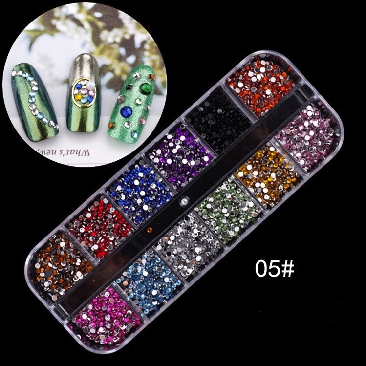 Crystal Kleurrijke Steentjes 3D Nail Art Decor Glitter Gem Stones Manicure Art Decorations Goud Zilver Strass