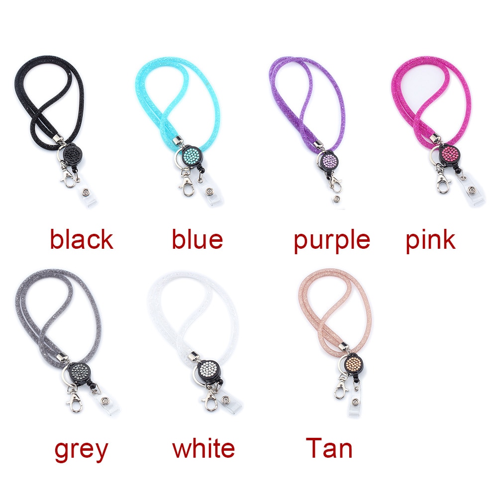 Mobile Phone Lanyard Crystal Hanging Rope Badges Keychain Lightweight Necklace Strap For Cellphones Mesh Holder Office Universal