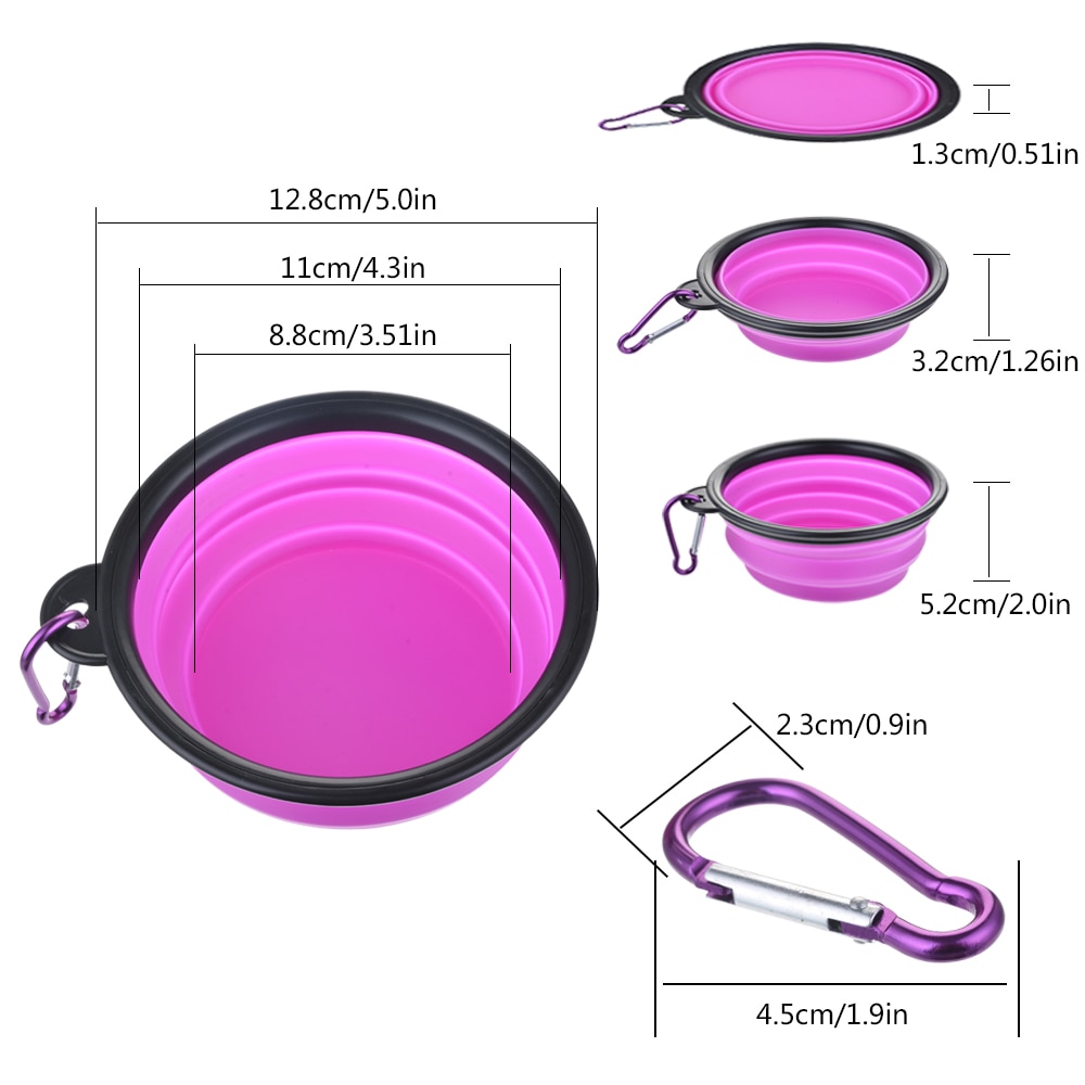 Pet Bowl Folding Silicone Travel Dog Bowls Outfit Feeder Walking Portable Water Bowl For Small Medium Dogs Cat Bowls Accessories: B-13 12.8x5.5cm