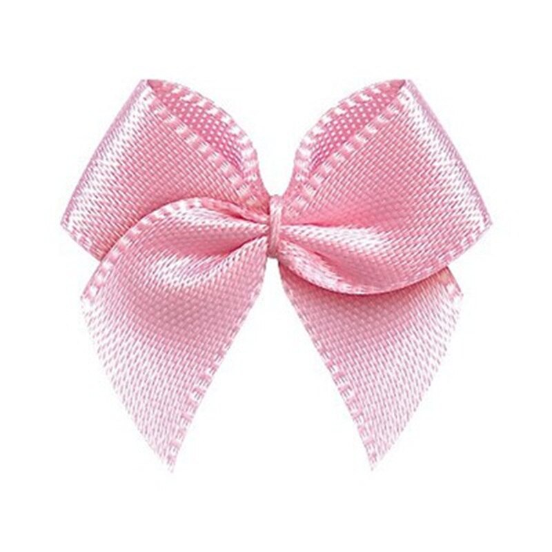50 Stück rosa Satinband Schleifen Dekoration Schleifen für Bastelpakete kleine Schleife Geschenkverpackung Blume DIY Hochzeit Schleife Geburt 25 ± 3 mm
