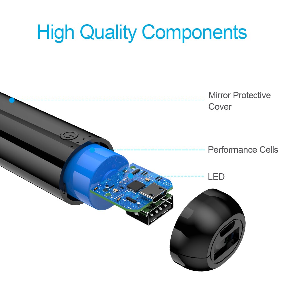 Ockered usb mini power bank 5000 mah bärbar powerbank 5000 externt batteri med typ c för iphone för samsung smartphone