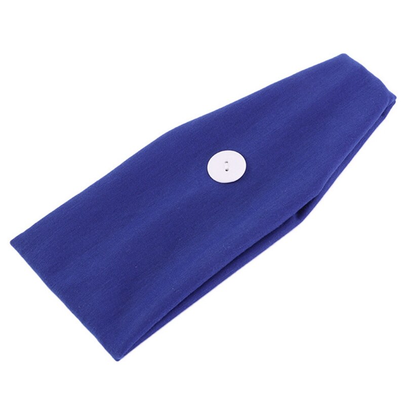 1Pc Effen Kleur Katoen Elastische Yoga Haarband Hoofdband Comfortabele Sport Gym Anti-Slip Slim Haarband Voor sport Hoofdband Tulband: BL