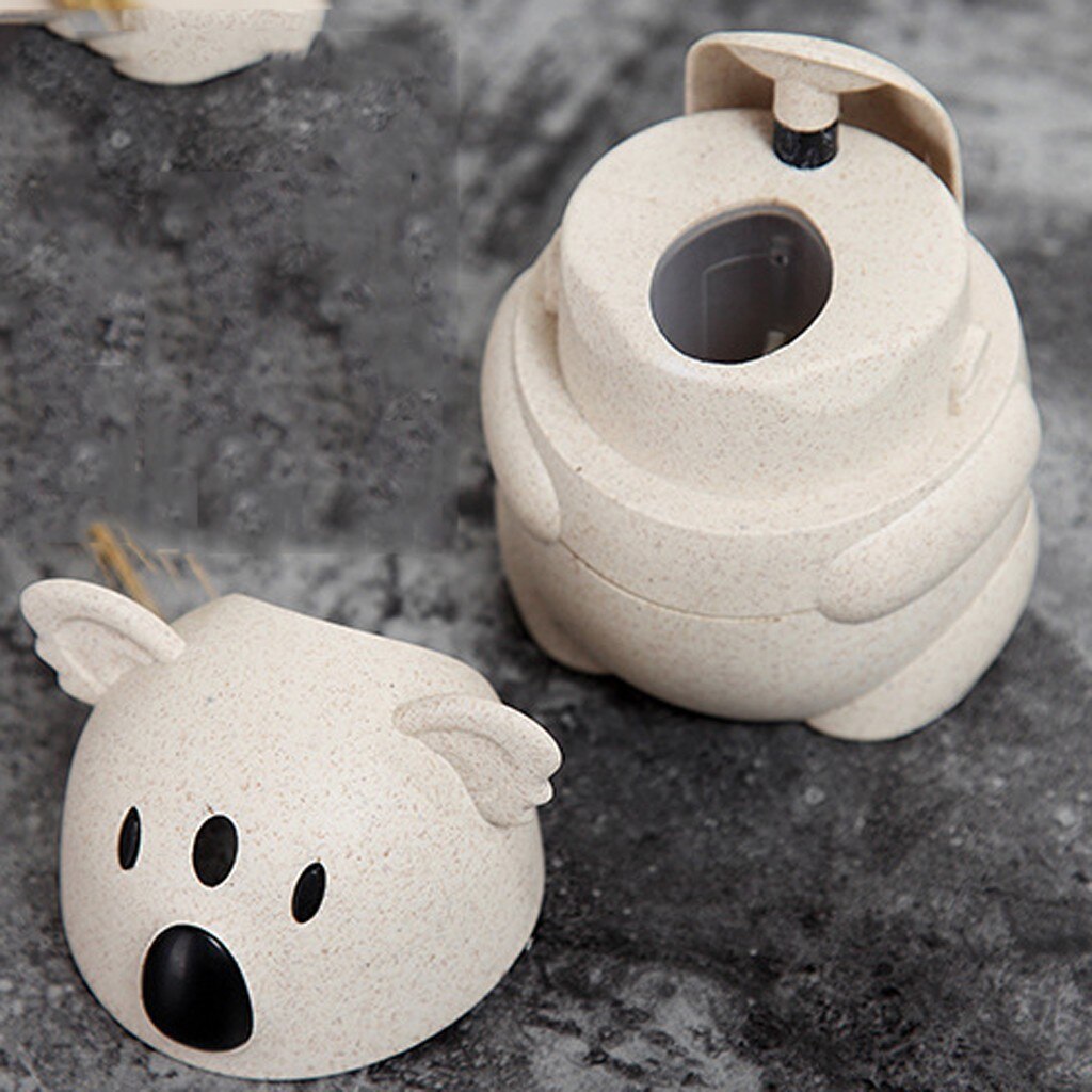 Cartoon Straw Toothpick Box Container Dispenser Manual Pressing Toothpick Tube Box Eco-friendly Animals Cute Toothpick Dispenser