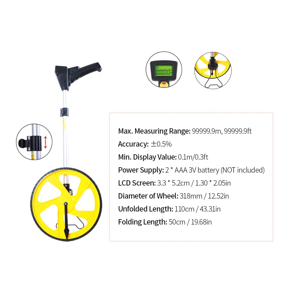 Foldable Flexible Distance Measuring wheel With Digital Display 0-99999M Long Distance Measuring wheel Single Wheel: Type 2