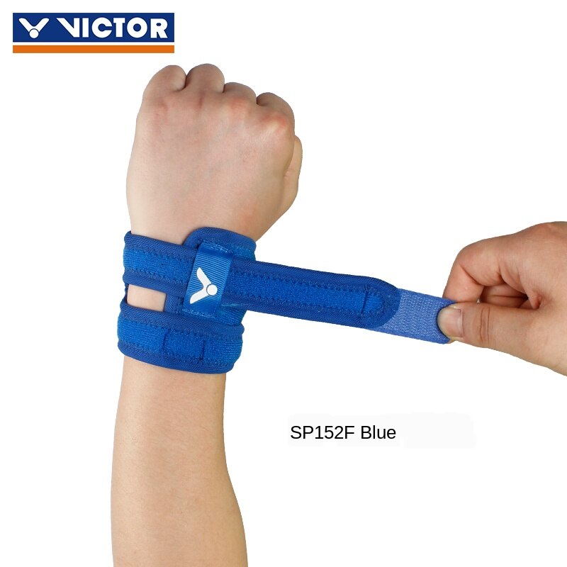 Original Victor Badminton Sport Wristband Adjustable Anti-injured Tennis Wrist Straps To Prevent Sprains SP152: SP152F blue single