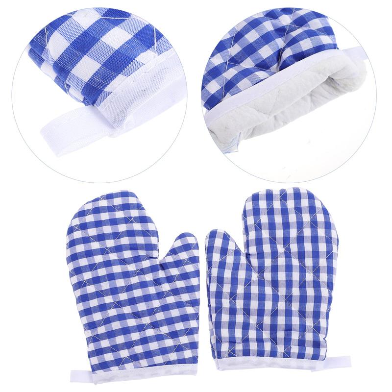 Guantes de cocina resistentes al calor para niños, manoplas de poliéster para microondas, 2 piezas