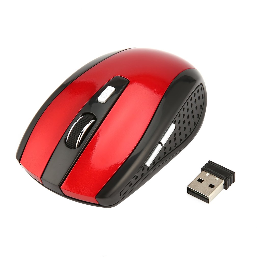 2.4Ghz Wireless Mouse 1600Dpi Portable Intelligent Gaming Mouse Optical Rolling Gamer Mice USB Receiver For PC Laptop Computer: red