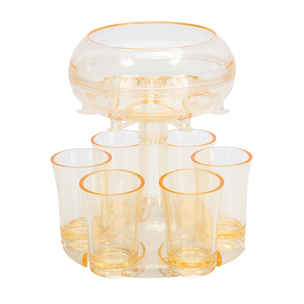 6 cup wine glass holder, pourer, drinking game, party cocktail, beer accessories, fast filling beverage cup dispenser: Yellow