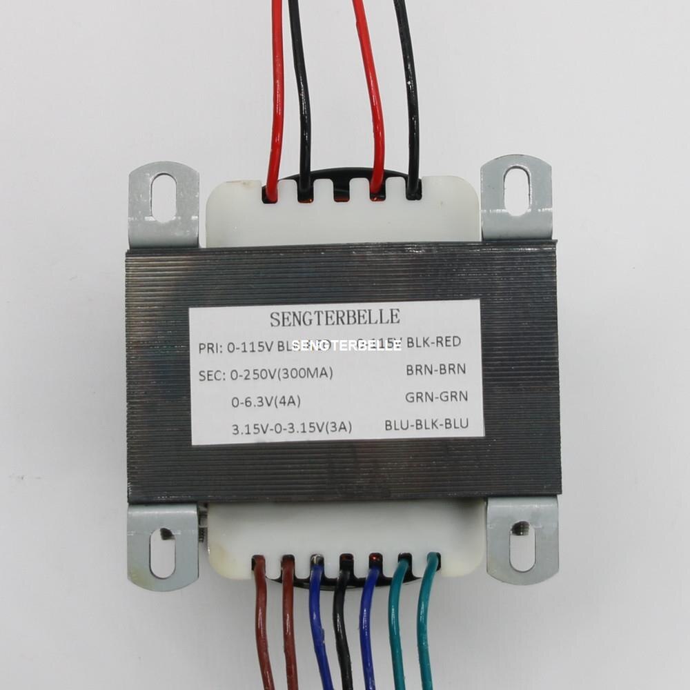 1Pc 130W Audio Transformator 0-250V 0-6.3V 3.15V-0-3.15V Voor EL84 /6V6 Buizenversterker