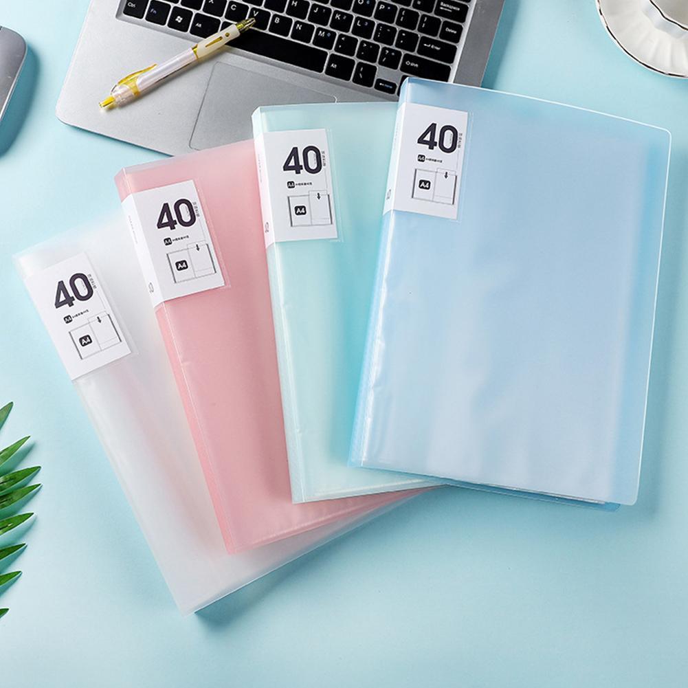 40/60 Pages A4 Transparent Document Information Booklet Office Information Folder Important File Storage Folder