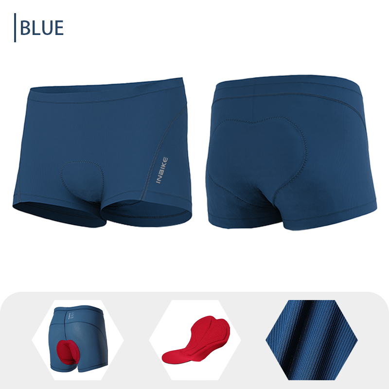 Inbike – atmungsaktive radhose für herren mit , 3d gelpolstern, stoßdämpfende fahrradunterwäsche, mountainbike- und rennradunterwäsche: M / Blau