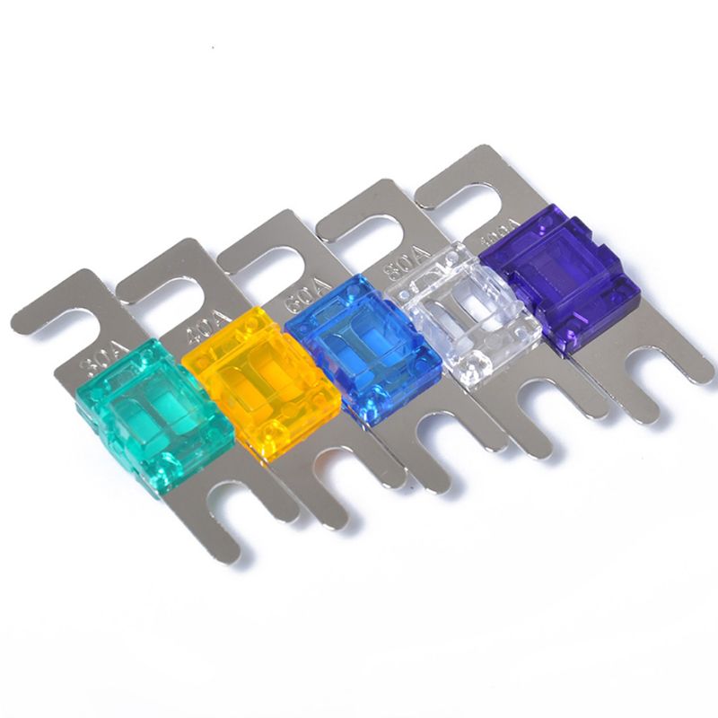 5 stk / sett 30/40/60/80/100a forniklet bilstereo 32v afs mini anl sikringer 1 xcf