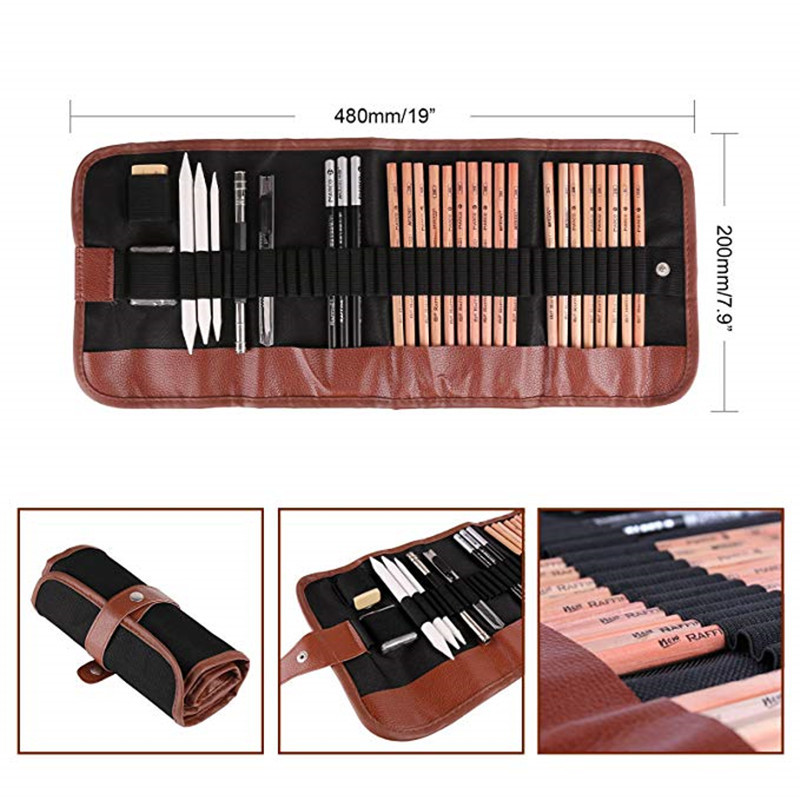 21/29 Pcs Wood Sketching Pencil Set Painting Drawing Kit For Painter Artist Students Art Supplies School Stationery