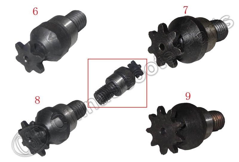 Piñón delantero para Mini Moto, piñón de engranaje delantero de 47CC, 49CC, de bolsillo, Dirt Bike, ATV, 6, 7, 8, 9 dientes, 6T, 8T, 9 T, 25H, T8F, rosca de 10MM