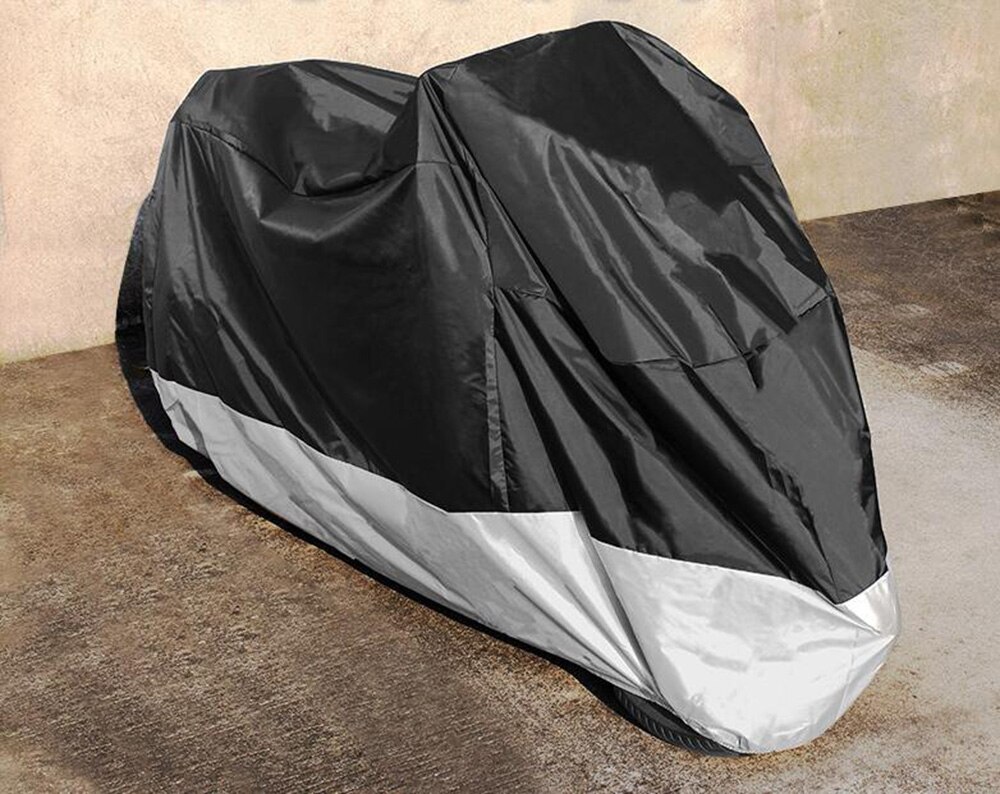 General motorcycle shade cover large displacement car cover electric battery car rainproof cloth dust proof: XXL / black with silver