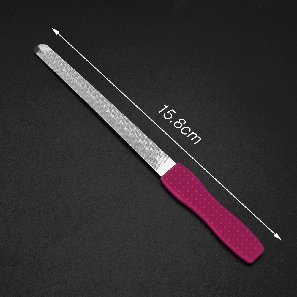 1pc Lime A Ongle Nail Filer lixa De Unha Double-sided Concave Convex Nail File Pilnik With Silicone Non-slip Handle Manicure