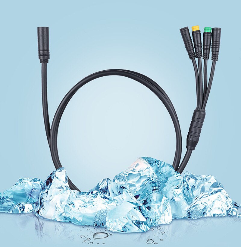 Sort vandtæt ledningsnet midterdrev motor kabel cykel udskiftning stabil isolering tilbehør til bafang 1 t 4