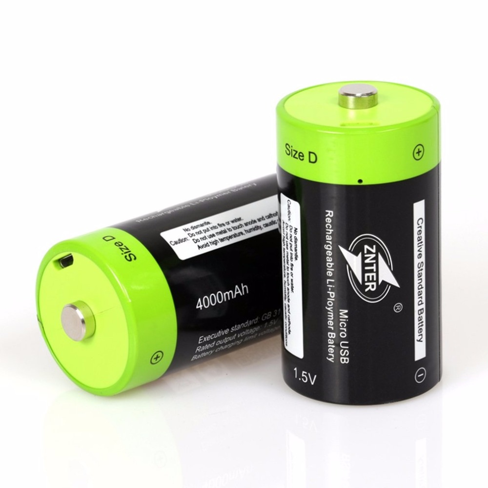 Znter 1.5V 4000 Mah Batterij Micro Usb Oplaadbare Batterijen D Lipo LR20 Batterij Voor Rc Camera Drone Accessoires