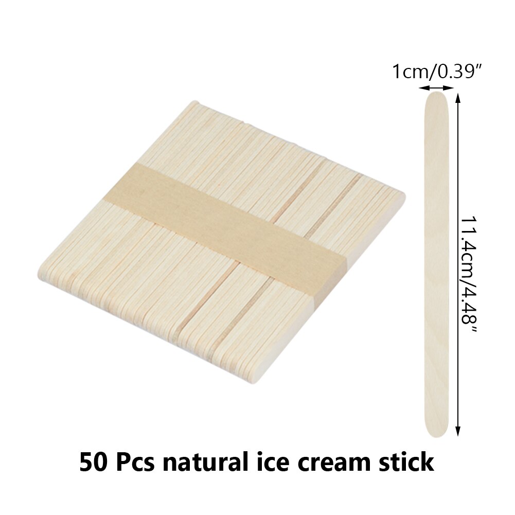 Palito de cubitos de hielo para niños, 50 Uds., accesorios para manualidades, palos de paleta, palos de polo, herramientas para crema de piruleta: 05