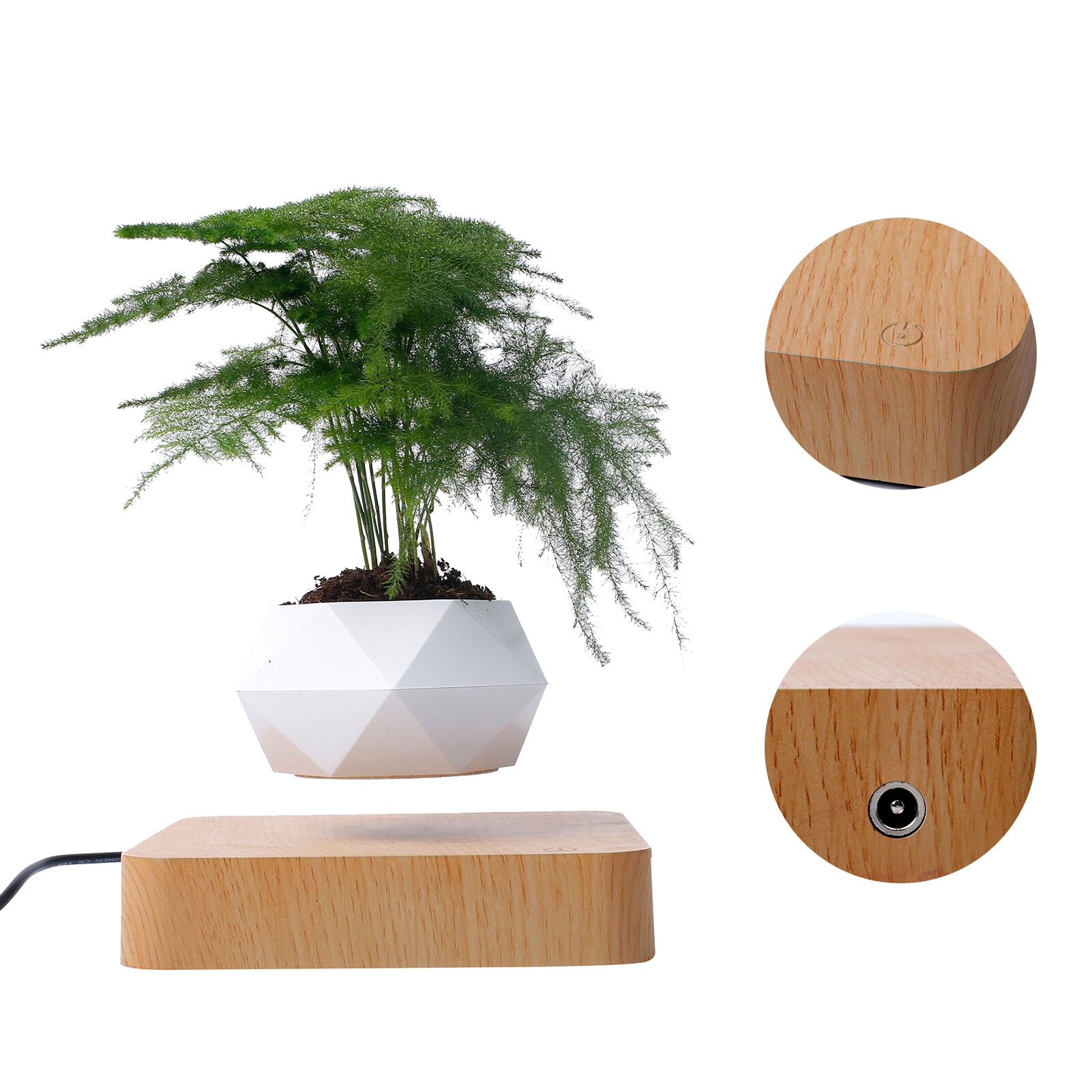 Lévitation Air bonsaï Pot Rotation fleur Pot jardinières Suspension magnétique flottant Pot en Pot plante maison bureau décor