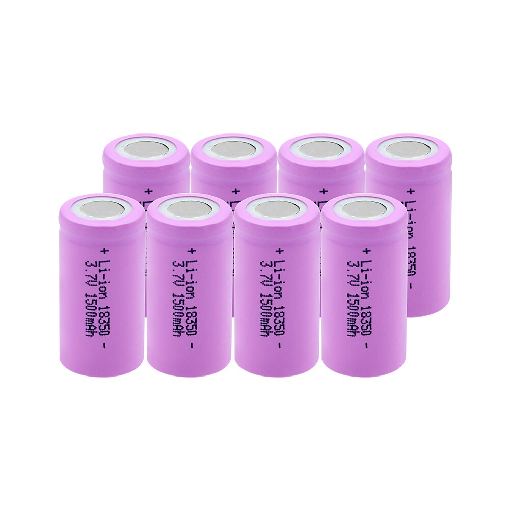 1/2/4/6/8/10 Uds 18350 de de 3,7 V 1500mAh baterías de Li-ion recargable 18350 batería de litio Max 10A para las linternas: 8  Pieces