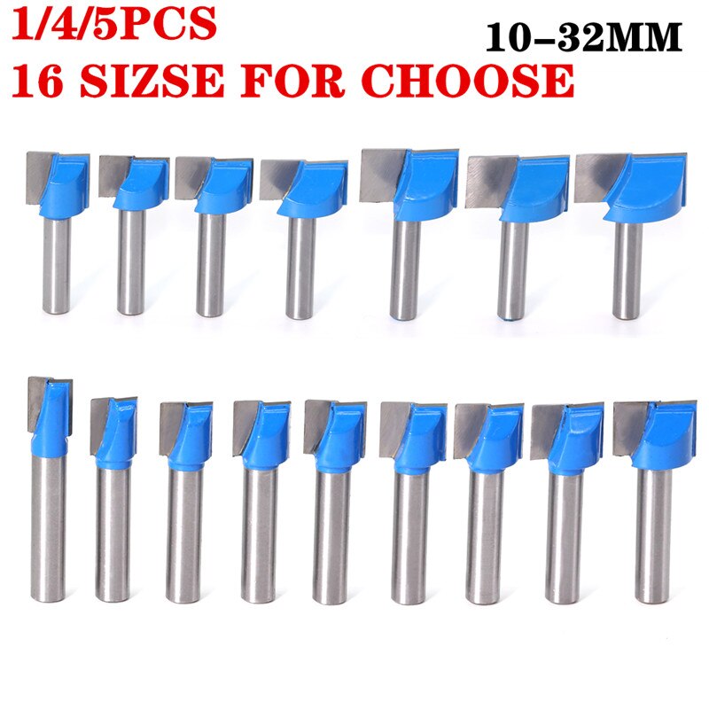 1pc 8mm Shank Surface Planing Wood Milling Router Bits 16 Sizes Bottom Cleaning Wood Cutting Router Bit