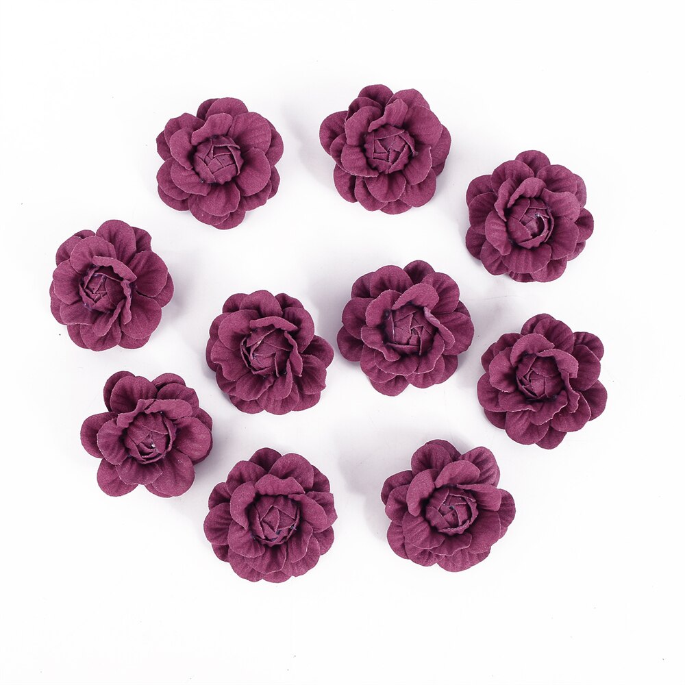 10Pcs Kunstmatige Milieuvriendelijke Bloem Microfiber Bloemen Hoofd Home Decor Wedding Garland Decoraties Diy Haar Corsage Accessoires