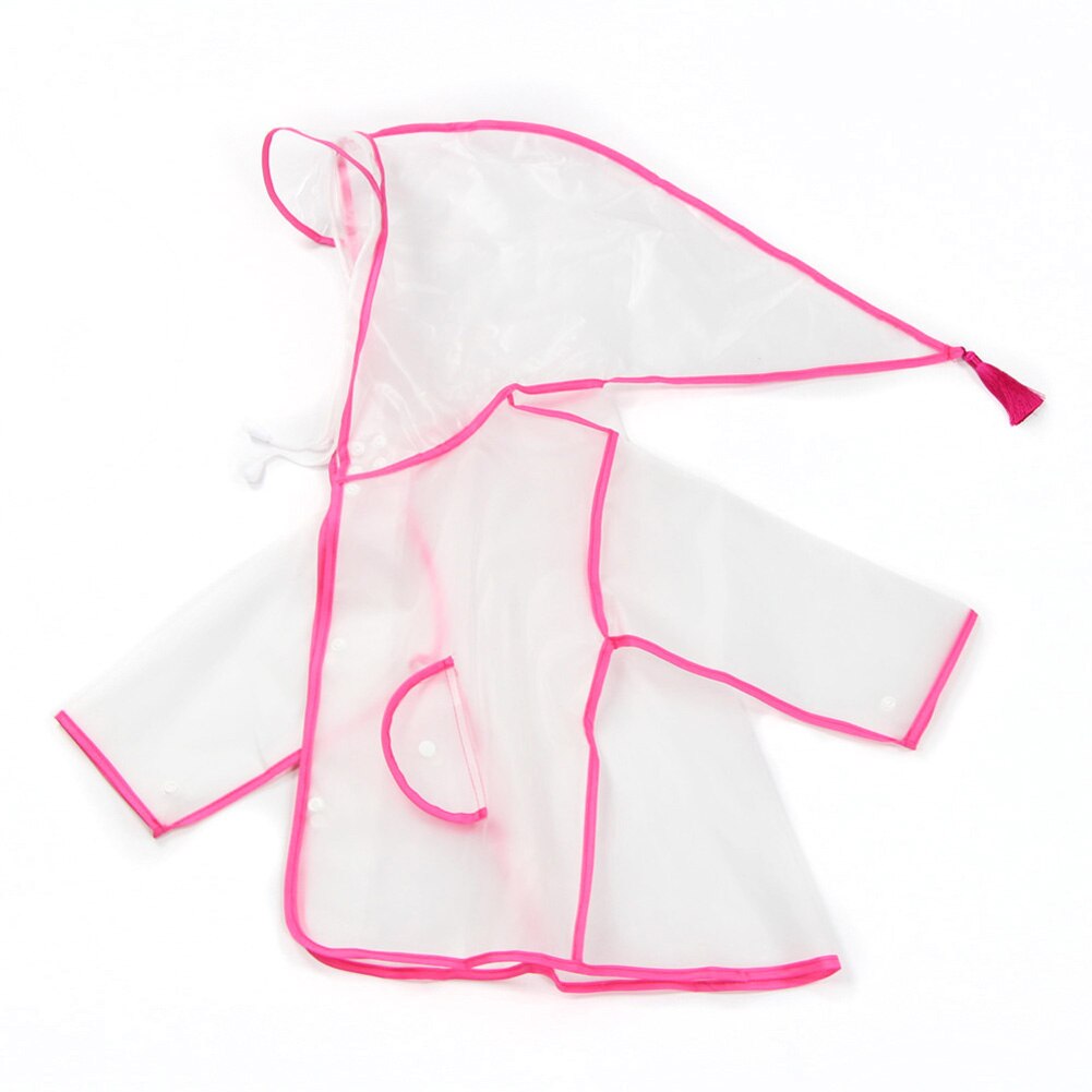 Børne regnfrakke børn poncho vandtæt regn poncho regntøj eva hætte gennemsigtig drenge pige regntøj med lommer  s23