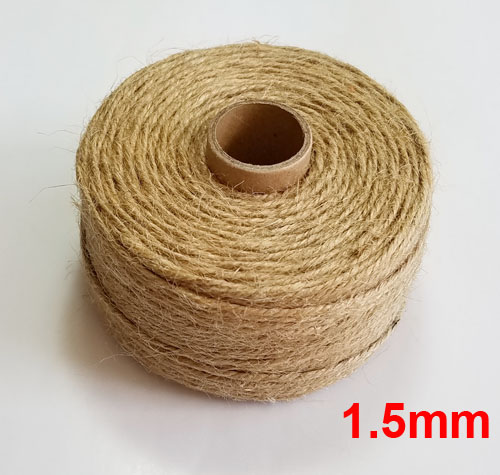 100%  naturligt jute reb 1mm-10mm garn macrame snore til dekoration håndlavet gør-det-selv: 1.5mm