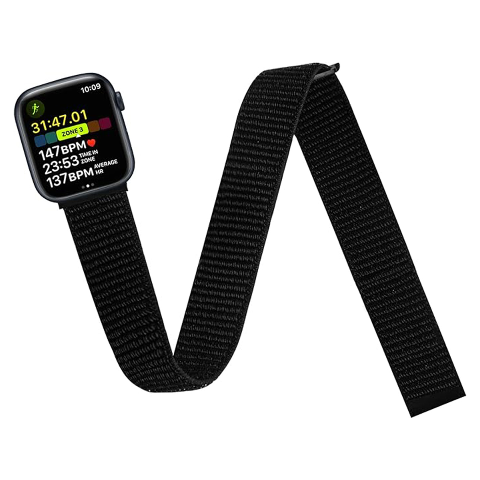 Sport enkel-/armbanden compatibel met Apple Watch 49 mm 45 mm 44 mm 42 mm 41 mm 40 mm 38 mm, nylon band voor IWatch Ultra SE-serie 9: XS / Black