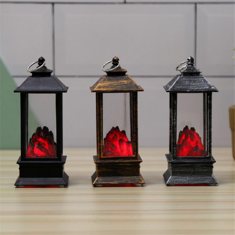 Halloween Lantern wind lamp simulation fire fireplace small wind lamp black carbon flame lamp electronic lamp Christmas luminous