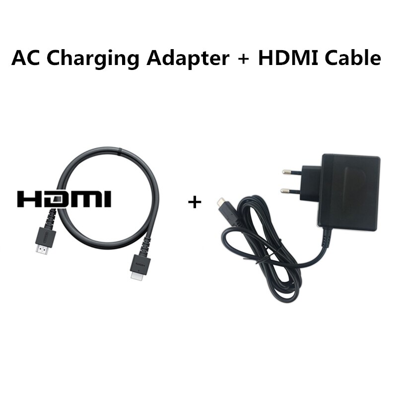 Ns switch original ac adapter eu us plug strømforsyning usb type c ac opladningskabel + hdmi kabel ledning til nintendo switch lite: Eu-stik med hdmi