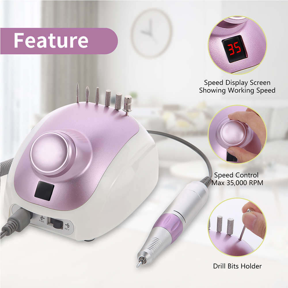 JD700 Pro-taladro eléctrico para uñas, 35W, 35000RPM, equipo de limas para manicura y pedicura, taladro de decoración de uñas, pluma, herramientas